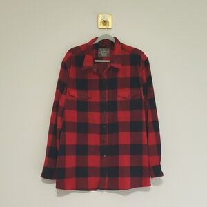 Natural Reflections Long Sleeve Fleece Button Up Shirt Women 2X Red Black Plaid